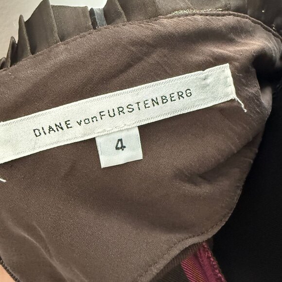 Diane Von Furstenburg Asia Strapless Dress Plaid Pink Brown 4 Whimsygoth Fairy - Picture 3 of 11